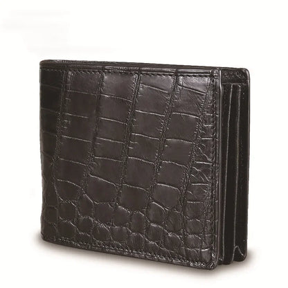 Real Crocodile Leather Bifold Wallet for Men – Luxury