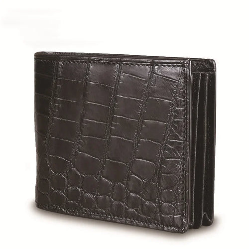 Real Crocodile Leather Bifold Wallet for Men – Luxury