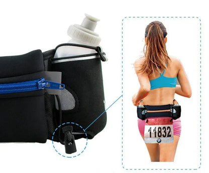 Running Belt Waist Bag - Dual Pocket Phone & Water Bottle Holder for Women