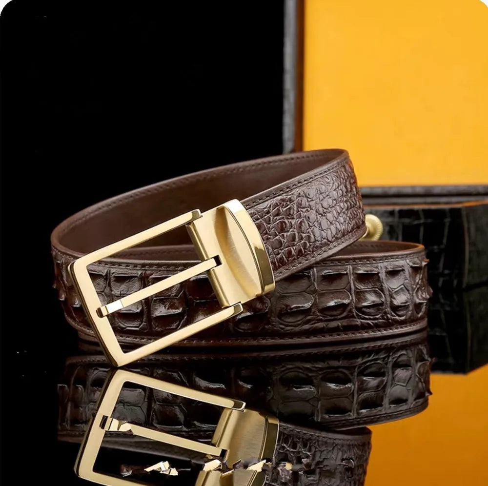 Men's Genuine Crocodile Leather Belt – Luxury Dress Belt