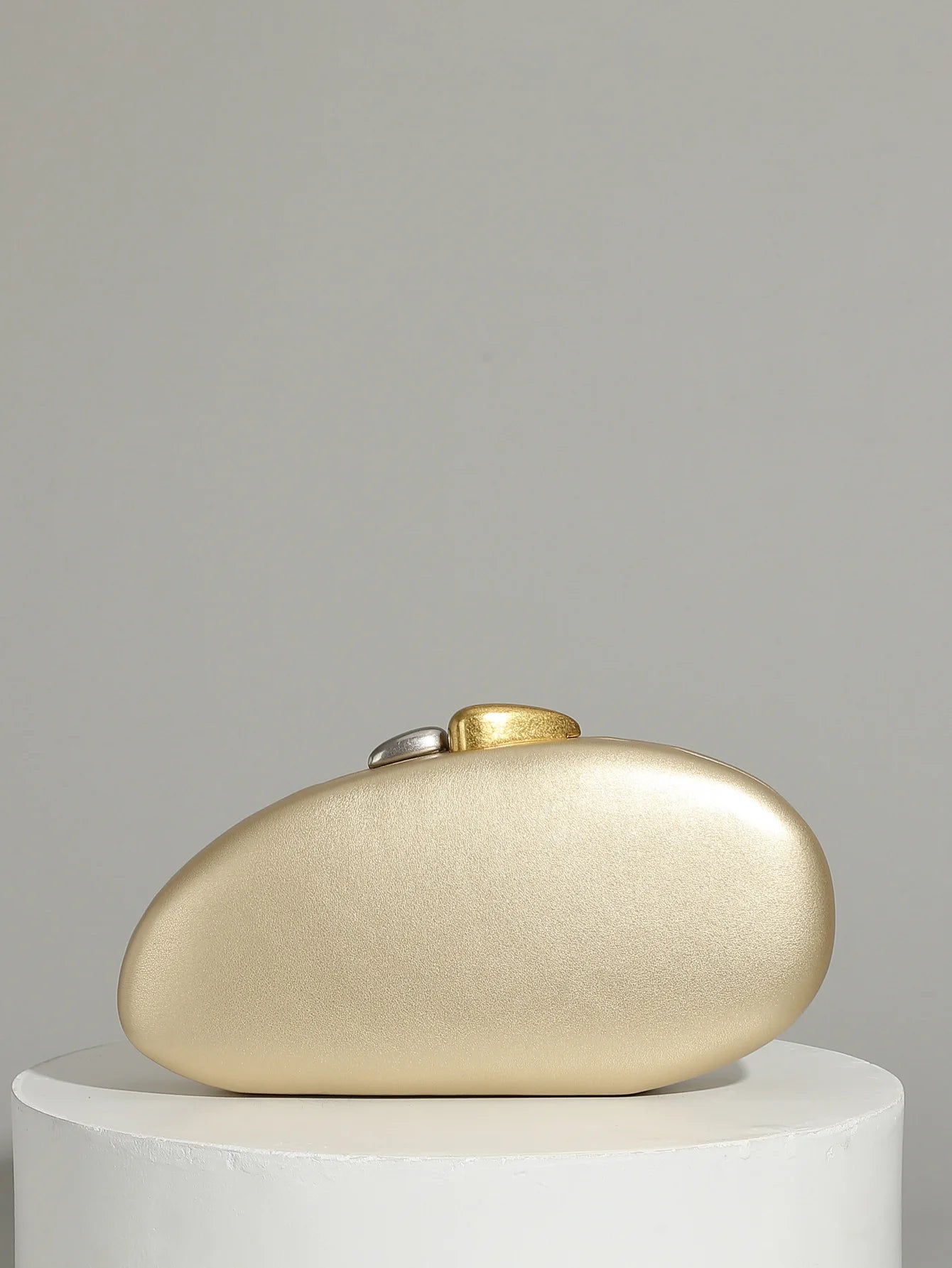 Shell Clutch Bag – Luxury PU Leather Lock Handbag with Chain Strap