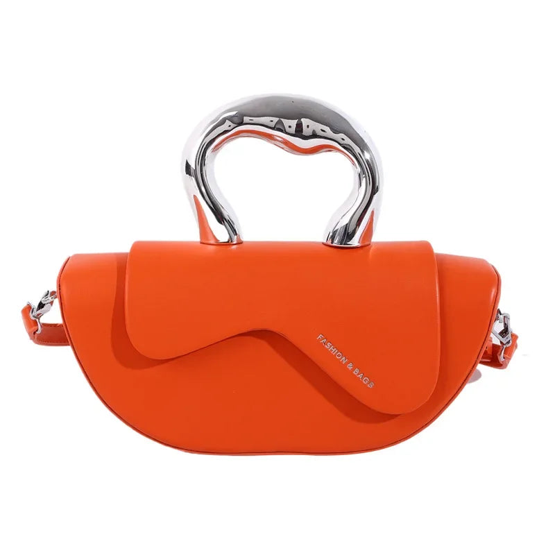 Sculptural Handle Shoulder Bag – Women's PU Leather Crossbody