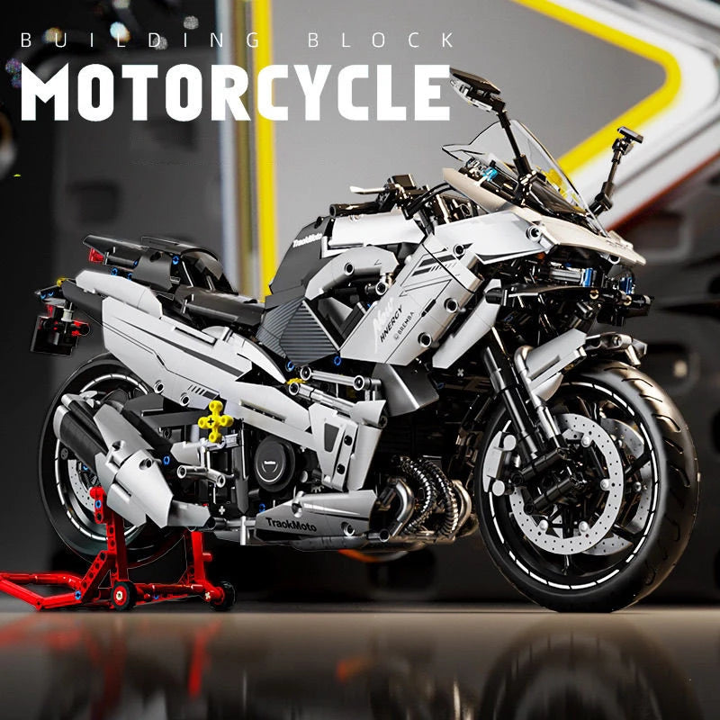 MOC Sport Touring Motorcycle Building Block Set – 1:5 Scale, 2229 Pieces
