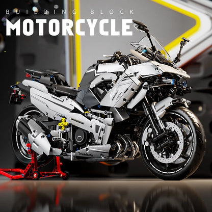 MOC Sport Touring Motorcycle Building Block Set – 1:5 Scale, 2229 Pieces