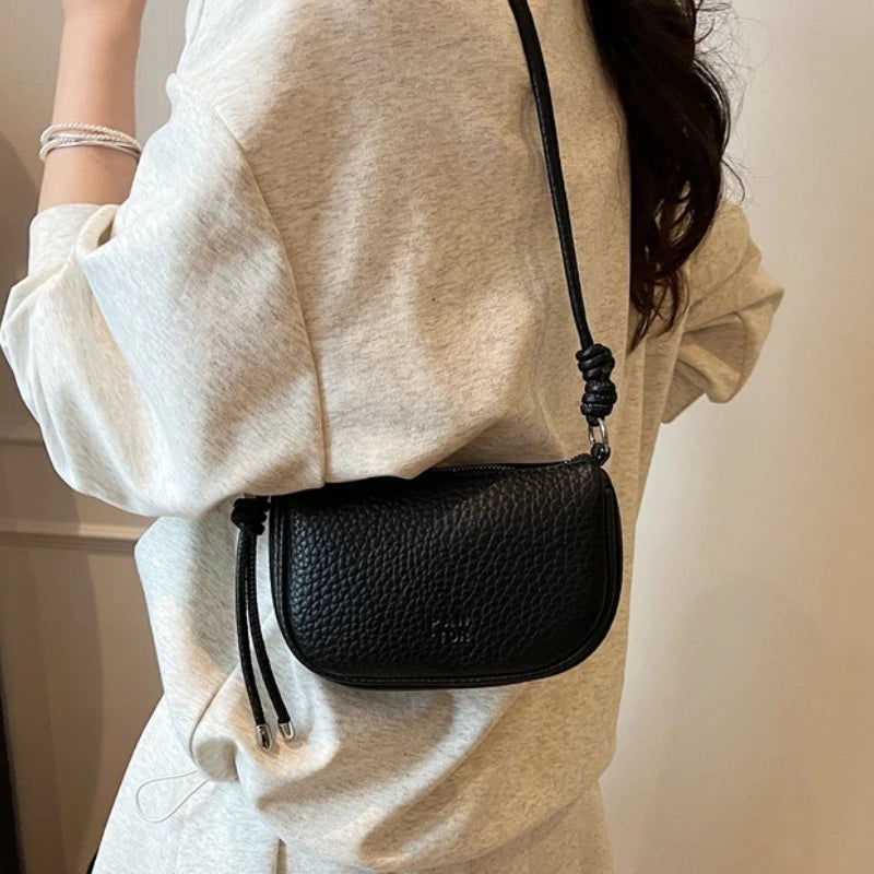 Women's Crossbody Shoulder Bag – Casual Pebbled Leather Handbag