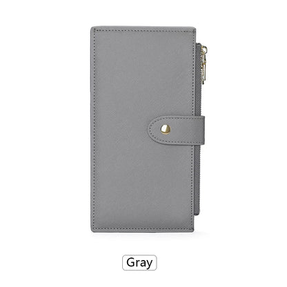 RFID Women's Long Wallet – Double Zipper Bifold Multi-Card Holder