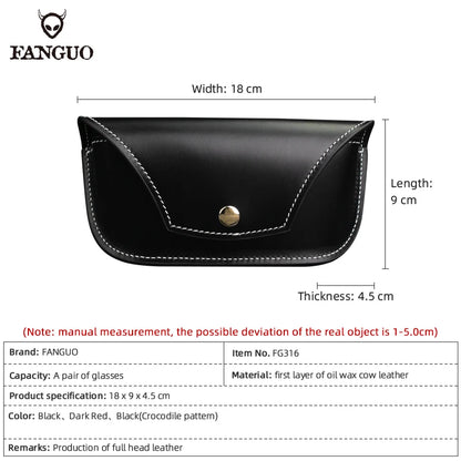 Genuine Leather Eyeglasses Case – Portable Sunglasses Holder for Men & Women