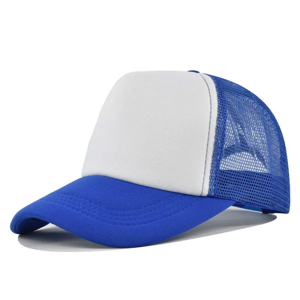 Plain Trucker Hat – Adjustable Mesh Snapback Baseball Cap