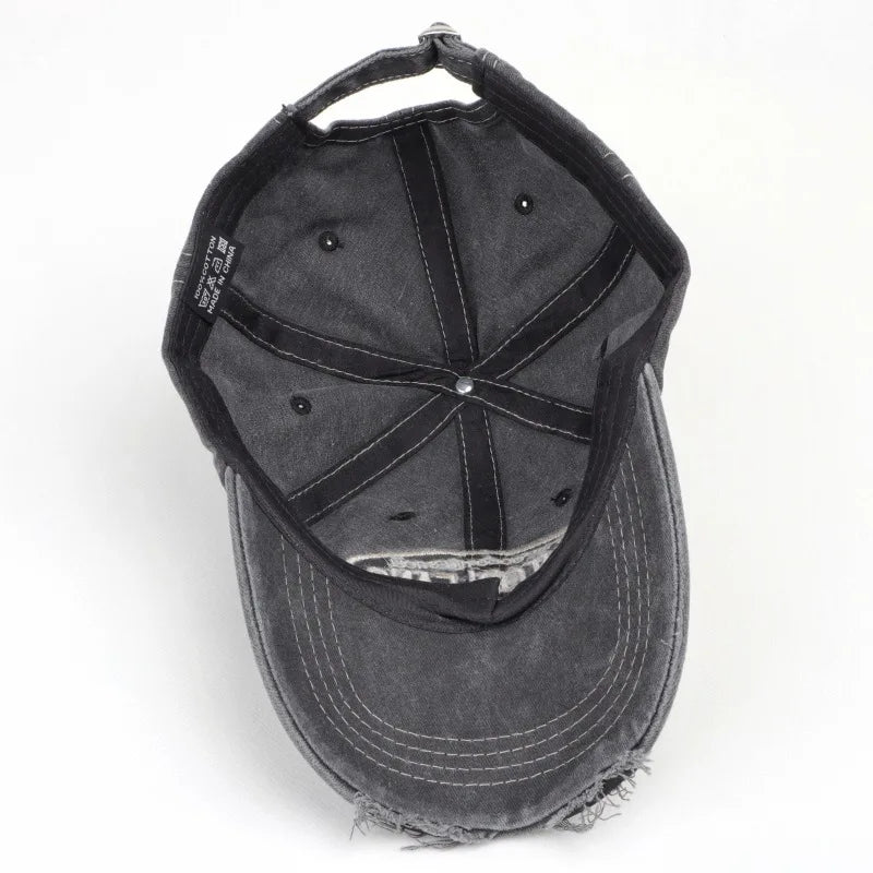 Vintage Washed Cotton Baseball Cap – New Orleans Embroidered Snapback