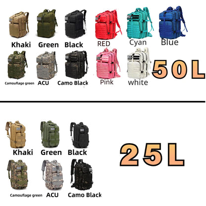 Tactical Backpack 25L/50L Waterproof MOLLE Hunting Camping Hiking Bag