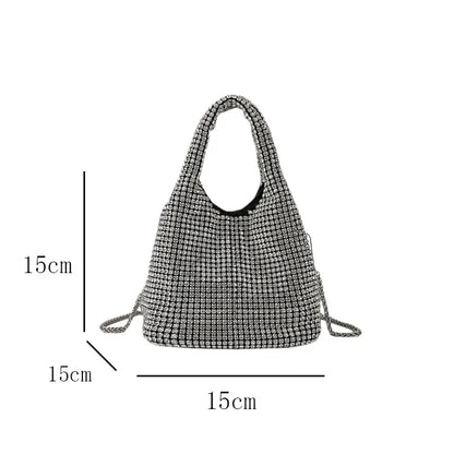 Rhinestone Crystal Bucket Bag – Luxury Sparkle Handbag
