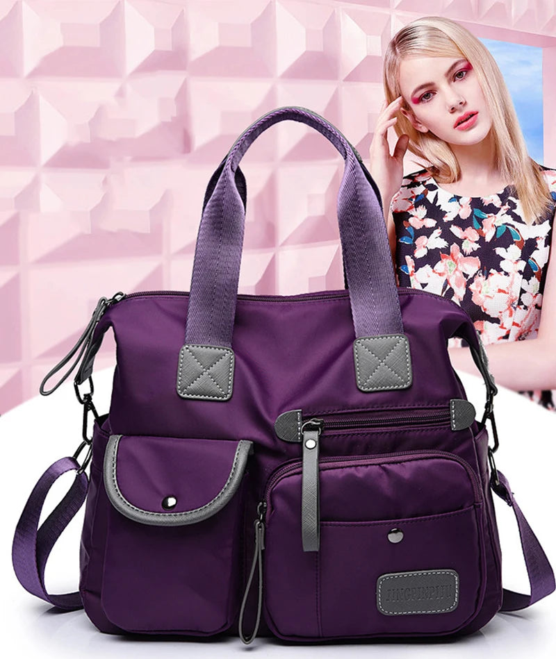 Women's Multifunctional Waterproof Nylon Handbag – Large Capacity Crossbody