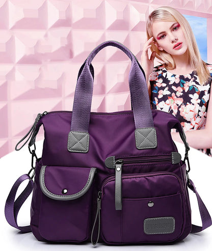 Women's Multifunctional Waterproof Nylon Handbag – Large Capacity Crossbody