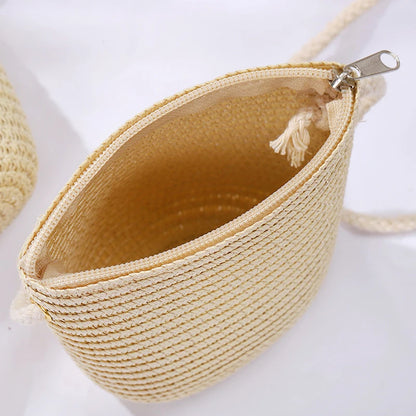 Straw Woven Crossbody Bag – Summer Beach Shoulder Bag
