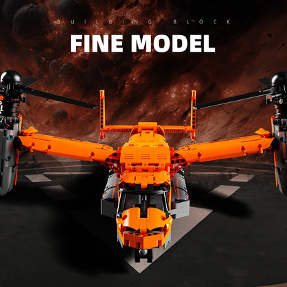 Osprey Tiltrotor Aircraft Building Blocks Set – 1747 Pieces Military Plane Toy