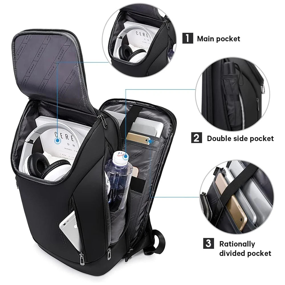 Bange Men's Waterproof Laptop Backpack 15.6" – Large Capacity Business Bag