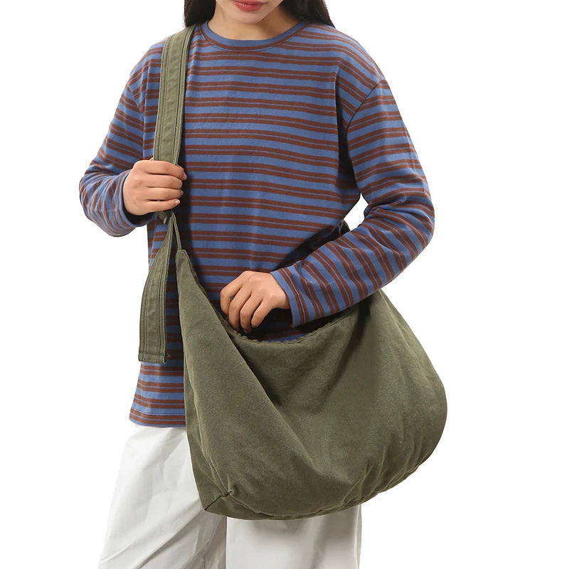 Canvas Shoulder Bag – Large Capacity Women's Crossbody