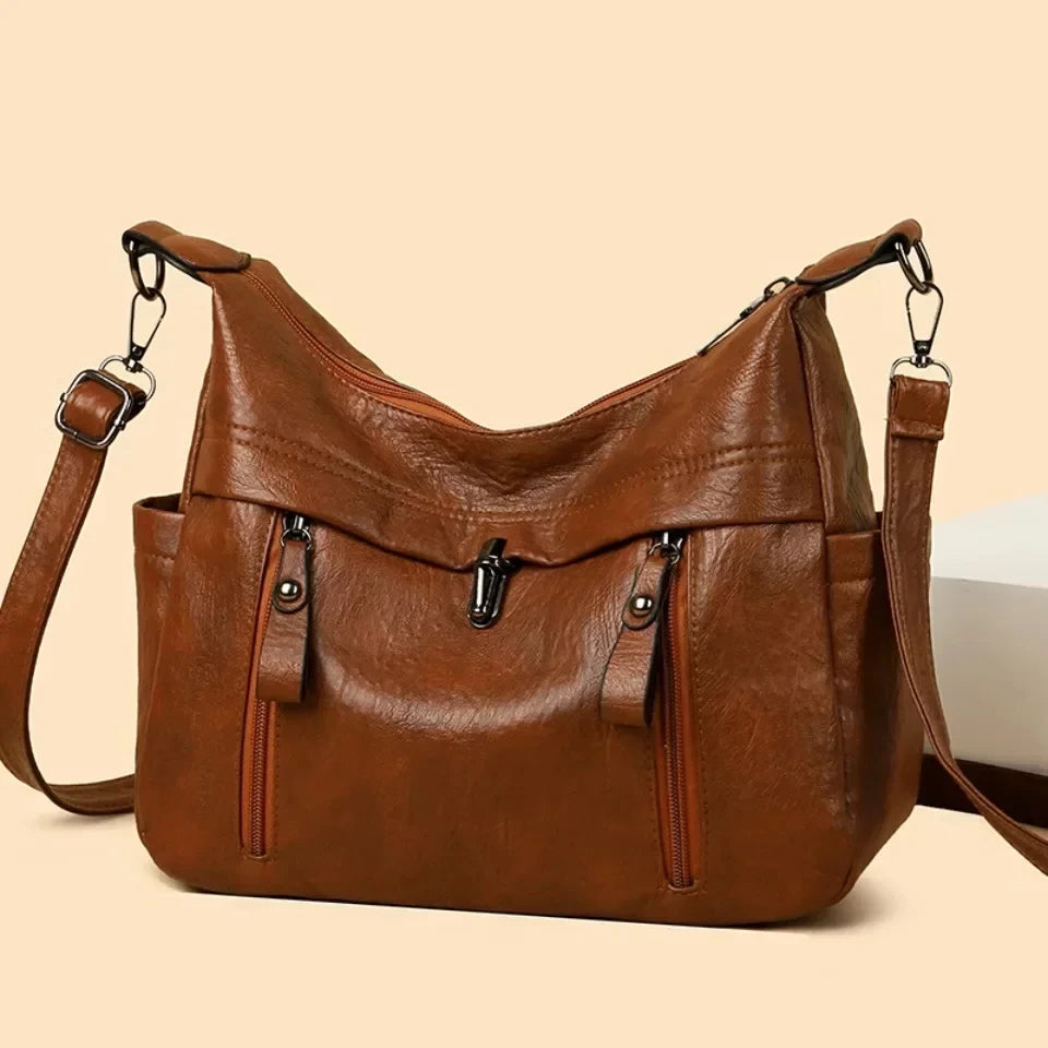 Large Capacity PU Leather Crossbody Shoulder Bag for Women