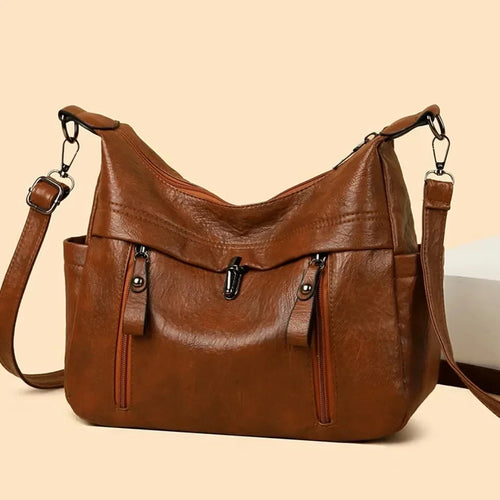 Large Capacity PU Leather Crossbody Shoulder Bag for Women