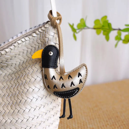 Duck Bag Charm Keychain – Cute Cartoon Leather Bag Pendant