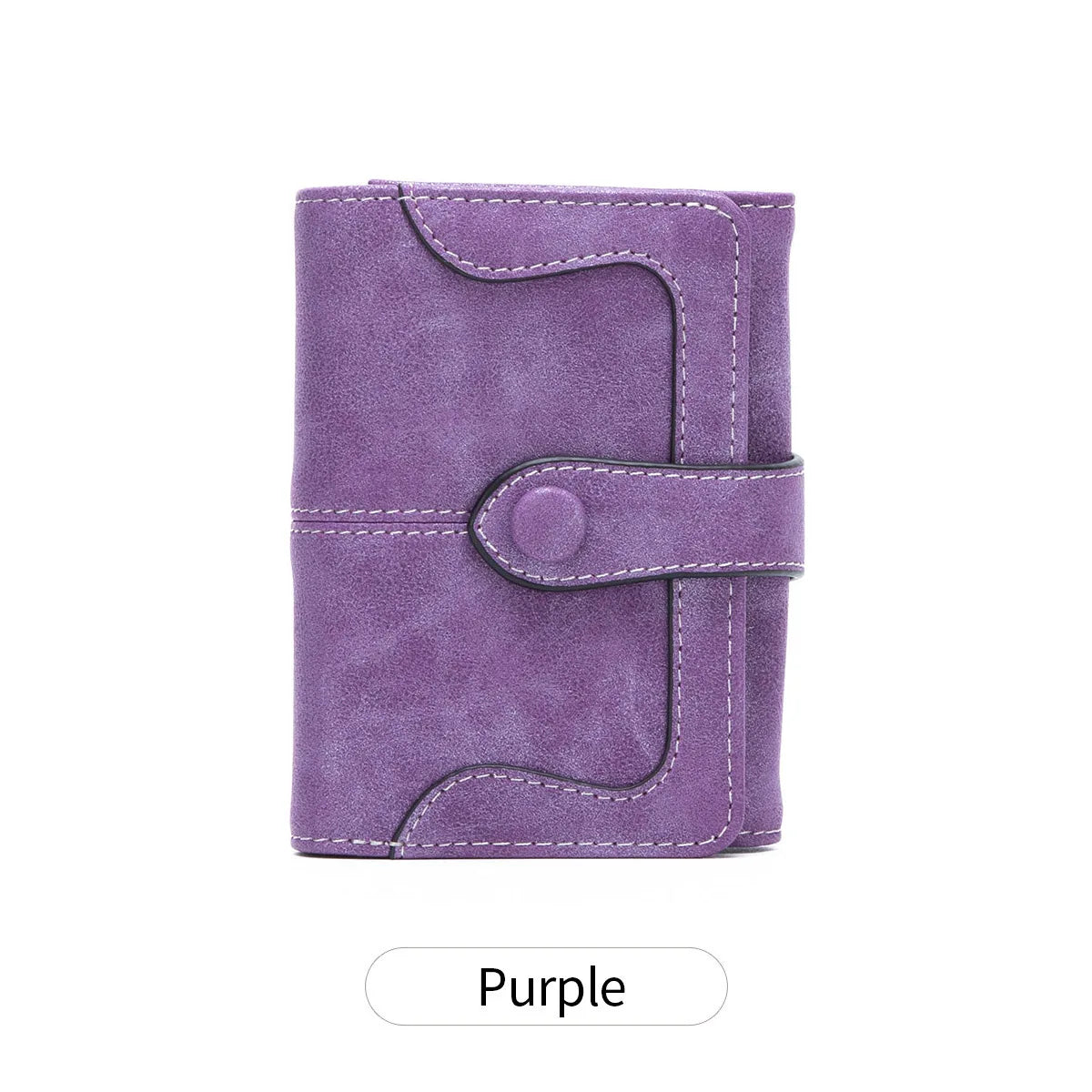 Women's Bifold Snap Wallet – Compact Vintage Short Purse