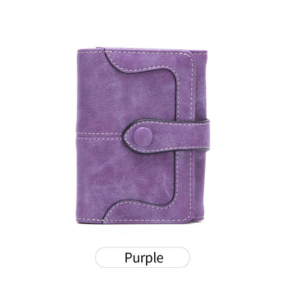 Women's Bifold Snap Wallet – Compact Vintage Short Purse