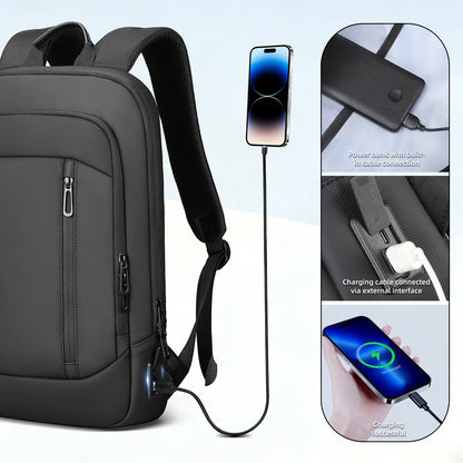 Slim 15.6" Laptop Backpack for Men – Anti-Theft Waterproof Business Travel Bag with USB Port