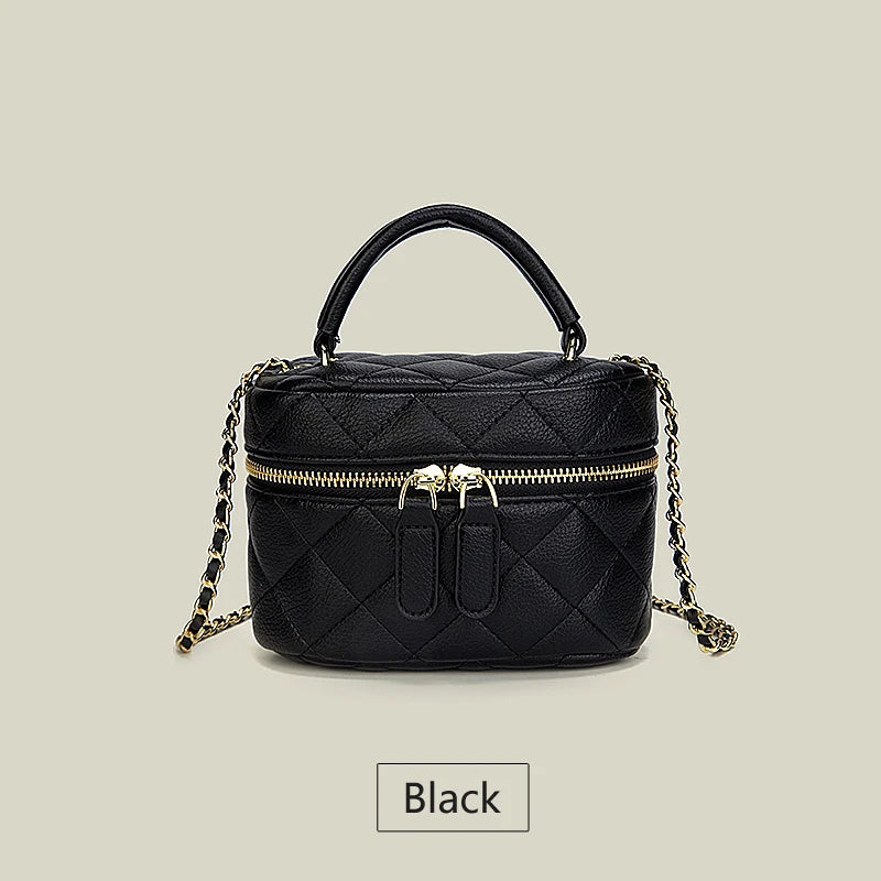 Quilted Crossbody Bag Women – Mini PU Leather Chain Shoulder Handbag
