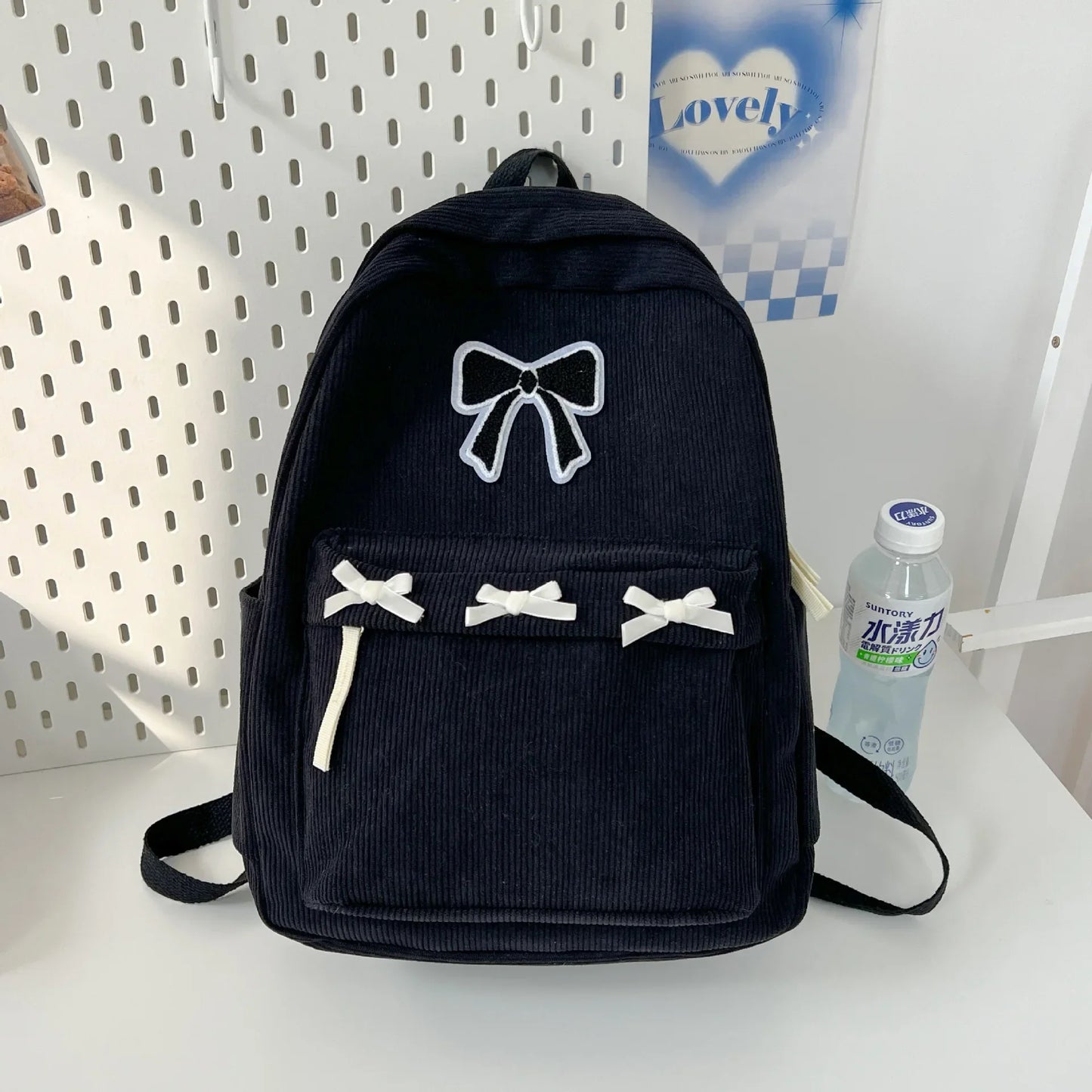 Bowknot Aesthetic Backpack – Lightweight School Bag for Girls & Women
