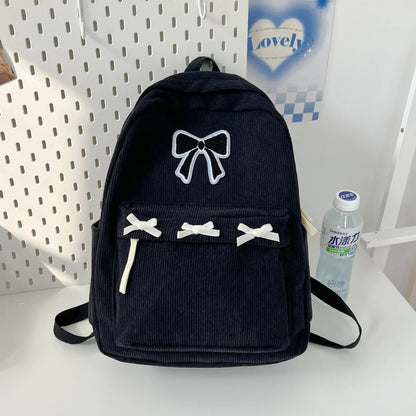 Bowknot Aesthetic Backpack – Lightweight School Bag for Girls & Women
