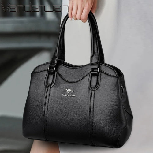 Soft Leather Tote Bag for Women – Luxury Shoulder & Crossbody Handbag