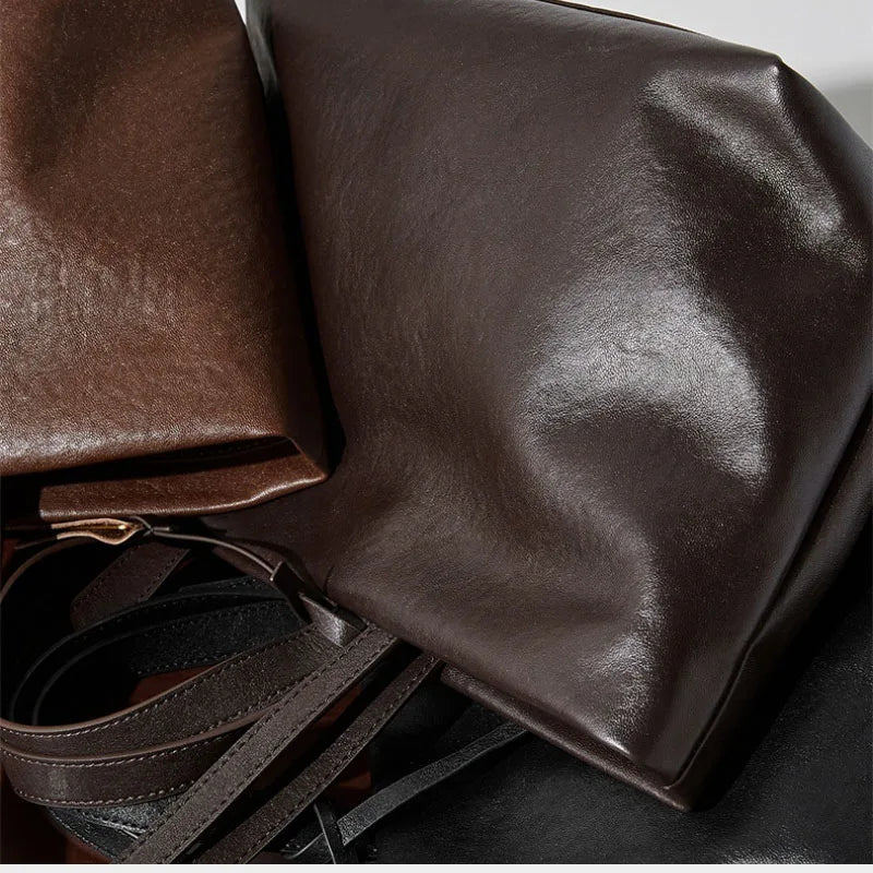Large Capacity Leather Tote Shoulder Bag for Women