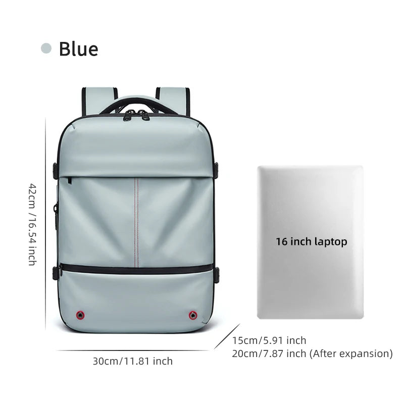 Vacuum Compression Travel Backpack 16" – Laptop & USB Charging