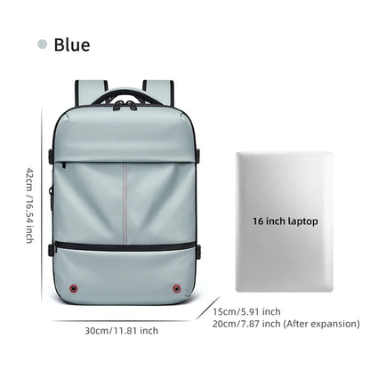 Vacuum Compression Travel Backpack 16" – Laptop & USB Charging