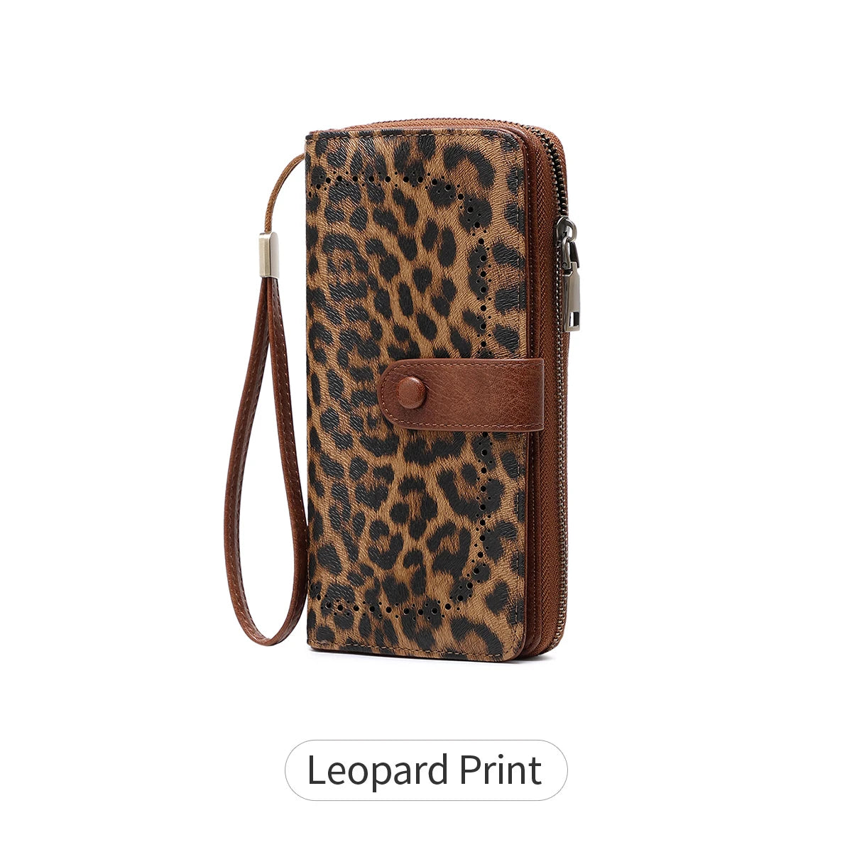 RFID Vintage Long Wallet for Women – Large Capacity Zipper Clutch