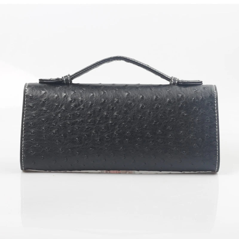 Ostrich Pattern Clutch Bag – Women's PU Leather Party Purse