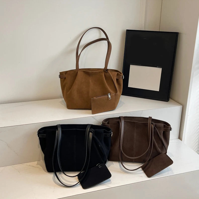 Large Capacity Tote Bag for Women – Luxury Shoulder Handbag with Coin Purse