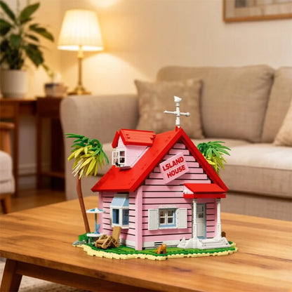 Pink Island House Building Blocks Set – 1434 Pcs Seaside Villa Model