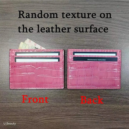 Slim Leather Card Holder Wallet for Women – Minimalist Multi-Slot Cardholder