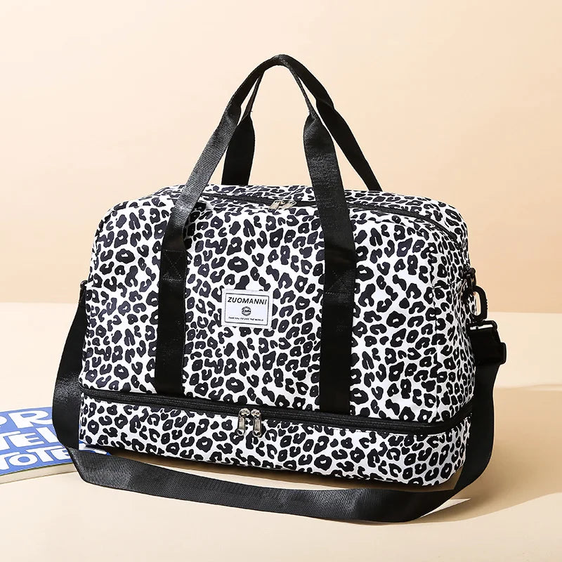 Animal Print Women's Duffle Bag – Large Nylon Gym & Travel Weekender