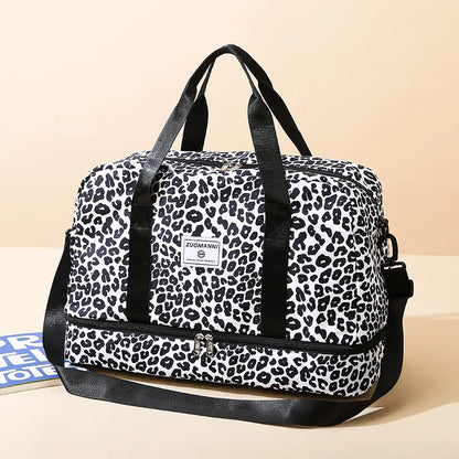 Animal Print Women's Duffle Bag – Large Nylon Gym & Travel Weekender