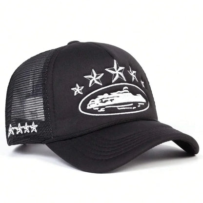 Unisex Men Women Cap Pentagram Embroidery Baseball Net Caps Spring Summer Outdoor Adjustable Casual