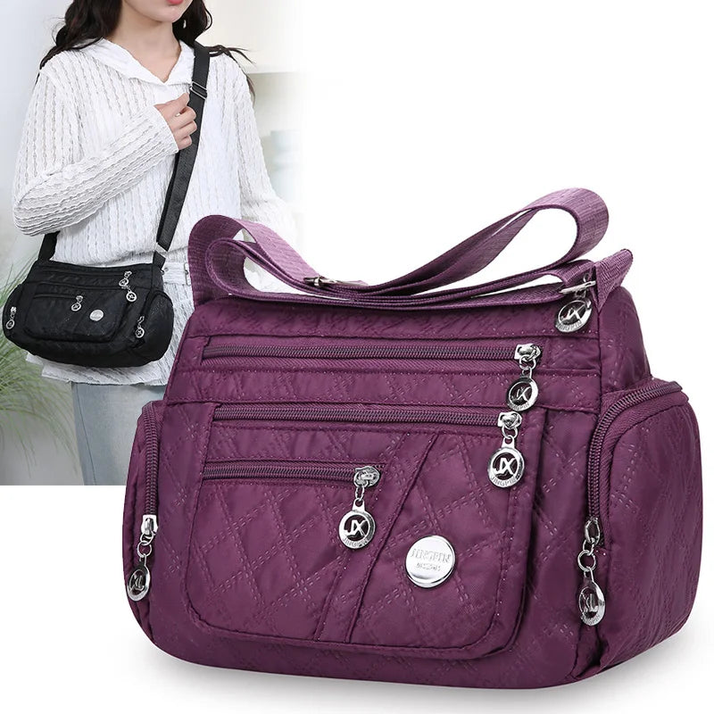 Oxford Fabric Crossbody Bag – Multi-Pocket Shoulder Bag