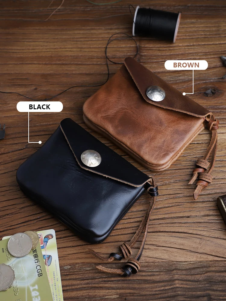 Handmade Genuine Leather Coin Purse & Card Holder Wallet