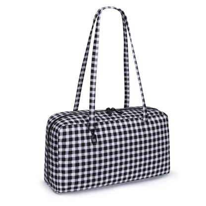 Nylon Shoulder Bag – Polka Dot & Leopard Print Tote for Women