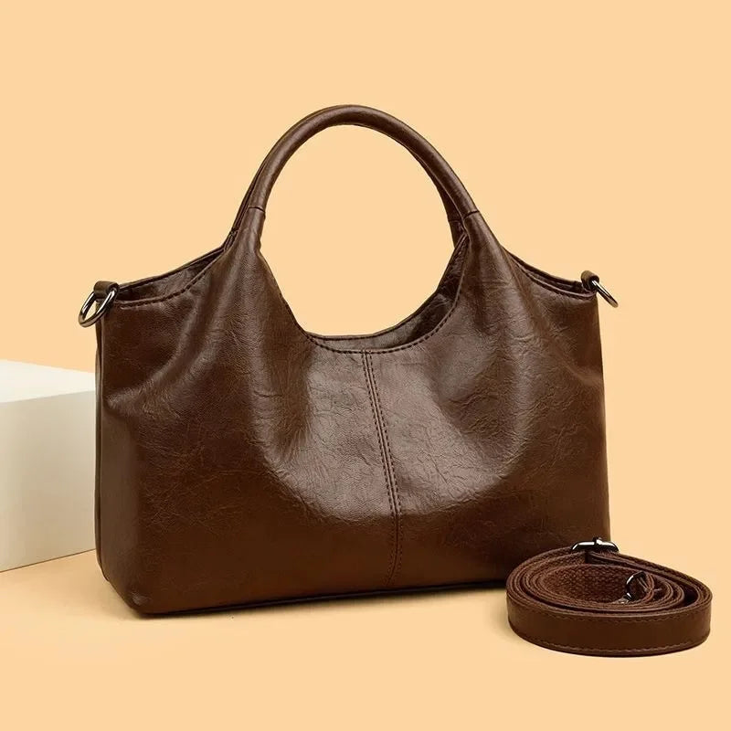 PU Leather Tote Bag for Women – Large Capacity Shoulder & Crossbody Handbag