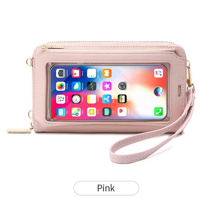 RFID Touchscreen Phone Wallet for Women – Large Capacity Crossbody Clutch