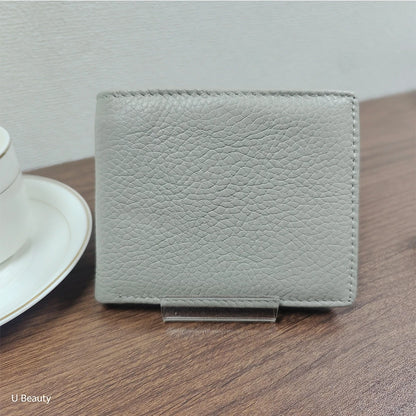 Men's Genuine Cow Leather Short Wallet with Coin Pocket