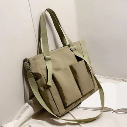 Waterproof Oxford Tote Bag – Large Capacity Women's Shoulder & Crossbody Bag