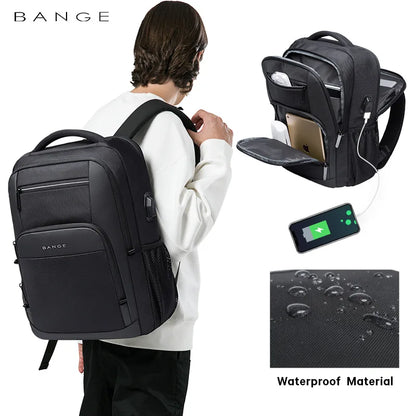 BANGE Men's Laptop Backpack with USB Charging Port – Travel & Business